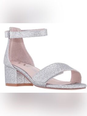 Nina Silver Glitter Ankle-Strap Dress Sandals stock (35)